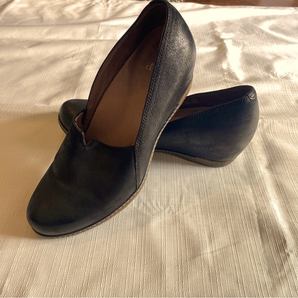 Dansko Women Liliana Burnished Ankle Wedge Loafer Mary Jane shoes sz 38,7.5/8 US